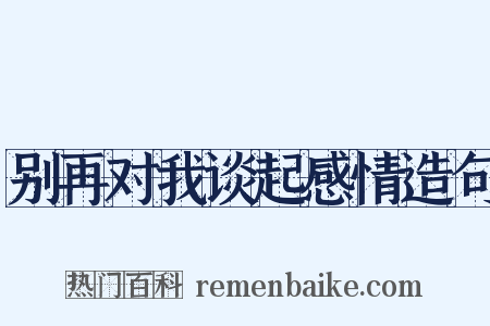 别再对我谈起感情造句是什么意思的图片